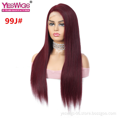 High Quality Color 613# 27# 30# 99J# Lace Front Wig 100% Human Hair Wigs With Baby Hair Straight Preplucked wigs Indian hair